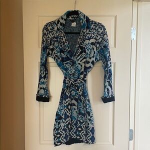 NIC+ZOE Blue and White Patterned Knit